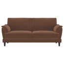 Selma - 2 Piece Velvet Upholstered Crescent Arm Sofa Set - Rust