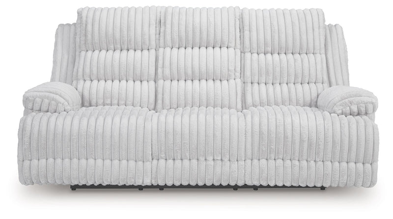 Rhines Falls - Alloy - Reclining Power Sofa With Drop Down Table