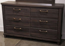 Vonitta Bay - Six Drawer Dresser - Dark Brown