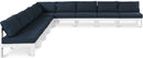 Nizuc - Outdoor Patio 9 Piece Modular Sectional With White Frame