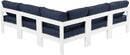 Nizuc - Outdoor Patio 5 Piece Modular Sectional With White Frame