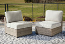 Calworth - Armless Chair w/Cushion (Set of 2) - Beige