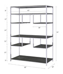Vonara - Bookshelf - Rustic Gray Oak & Chrome