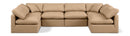 Indulge - Faux Leather 6 Piece Modular U-Shaped Sectional - Tan