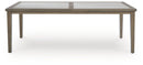 Rainier Ranch - Rectangle Dining Table With Umbrella Option - Brown / Beige