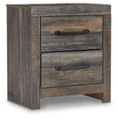 Drystan - Two Drawer Night Stand - Brown / Beige