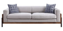 Pelton - Sofa With 2 Pillows - Fabric & Walnut