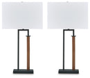 Voslen - Metal Table Lamp (Set of 2) - Black / Brown