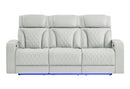 U8611 - Power Reclining Sofa With Power Headrest And LED - Silver