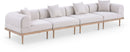Laguna - 4 Piece Resilient Water Resistant Fabric 142" Upholstered Outdoor Patio Modular Sofa