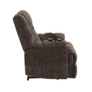 Pacay - Power Recliner With Lift & Heating & Massage - Brown Chenille