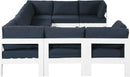 Nizuc - Outdoor Patio 9 Piece Modular Sectional With White Frame