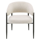 Jirina - Chenille Arm Chair With Metal Legs (Set of 2) - Beige & Black
