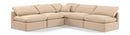 Indulge - Velvet 5 Piece Modular Corner Armless Sectional