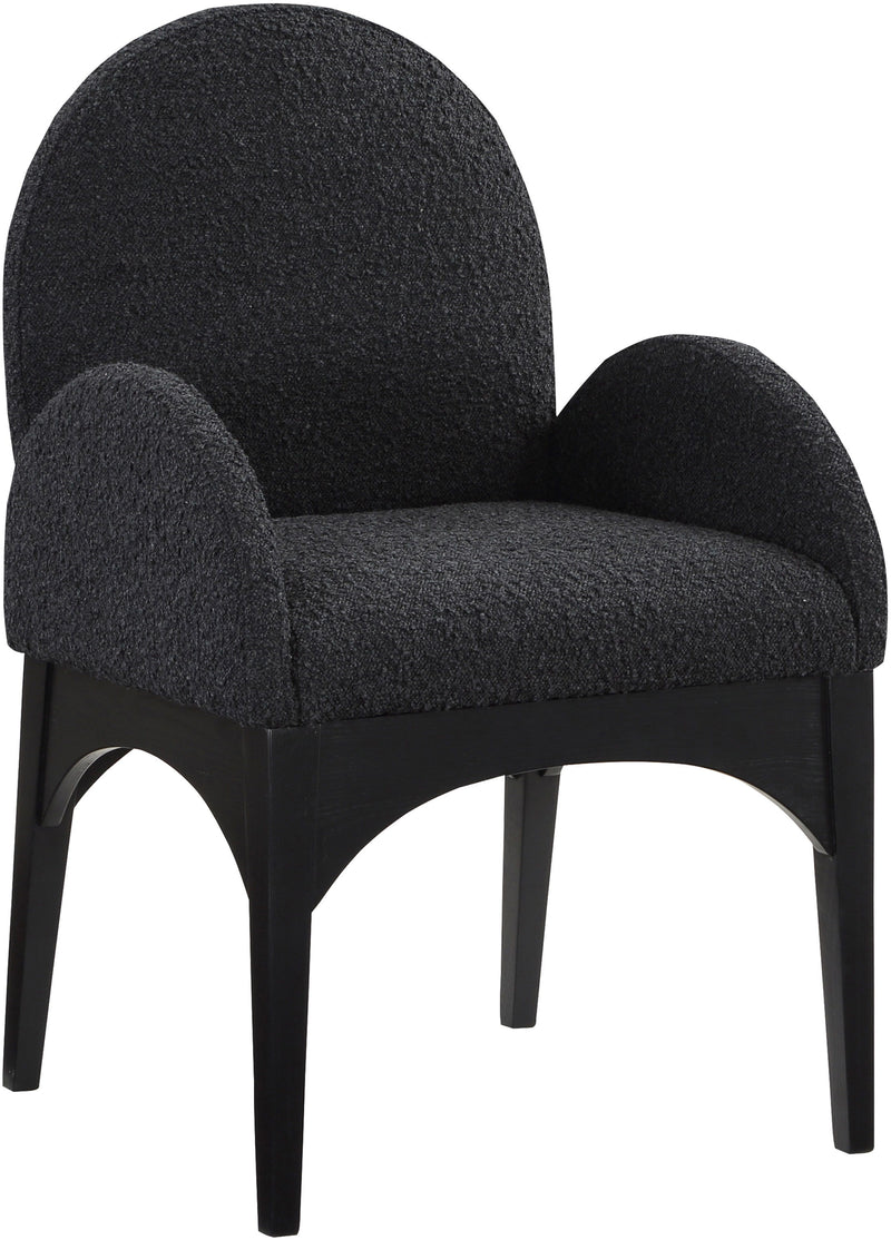 Waldorf - Boucle Dining Arm Chair With Black Legs