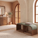 Sable - 52" Velvet Performance Fabric Upholstered Bench