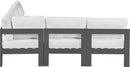 Nizuc - Outdoor Patio 5 Piece Modular Sectional With Gray Frame