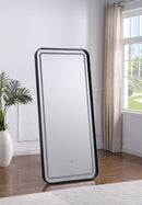 Glendora - Led Standing Mirror With Bluetooth Speaker - Black
