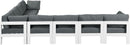 Nizuc - Outdoor Patio 8 Piece Modular Sectional With White Frame