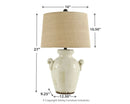Emelda - Ceramic Table Lamp  - Cream