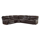 Saul - Power Motion Leather-Aire Sectional Sofa - Espresso