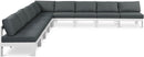 Nizuc - Outdoor Patio 9 Piece Modular Sectional With White Frame