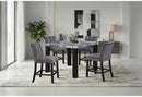 D5473 - 5 Piece Dining Room Set (Bar Table And 4 Bar Stools) - Black / Gray