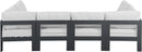 Nizuc - Outdoor Patio 6 Piece Modular Sectional With Gray Frame