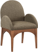 Waldorf - Boucle Dining Arm Chair With Brown Legs