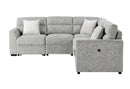 U9401 - Sectional With 3 Pillows - Nickel