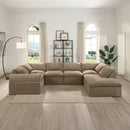 Almano - Modular Armless Chair - Light Brown Chenille