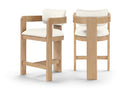 Sacha - Vegan Leather Upholstered Counter Stool With Natural Base