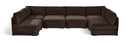 Hammond - Velvet Performance Fabric Upholstered 6 Piece U-Shaped Armless Sectional