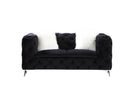 Phifina - Loveseat With 2 Pillows - Black Velvet
