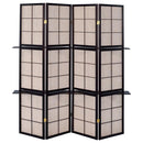 Iggy - 4-Panel Room Divider Folding Shoji Screen - Cappuccino
