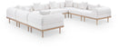 Laguna - 8 Piece Resilient Water Resistant Fabric 142" Upholstered Outdoor Patio Modular Sectional