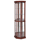 Appledale - 6-Shelf Corner Curio Display Cabinet - Medium Brown