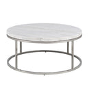 Zaidee - Coffee Table With Marble - Marble Top & Nickel