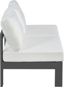 Nizuc - Outdoor Patio 2 Seat Armless Modular Sofa With Gray Frame