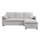 Yaroslav - Reversible Sectional Sofa With Sleeper & Storage - Cream Chenille