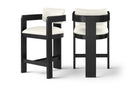 Sacha - Vegan Leather Upholstered Counter Stool With Black Base