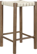Entwine - Vegan Leather Upholstered Backless Counter Stool - Painted Brown
