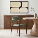Ronda - Vegan Leather Upholstered Dining Arm Chair - Walnut Legs