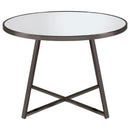 Jillian - 5 Piece Round Mirror Top Dining Set - Black Nickel