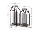 Diedrick - Lantern Set (Set of 2) - Gray / Black