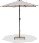 Fiji - Aluminum Patio Umbrella With Square Teak And Black Base