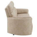 Elison - Motion Sofa - Dark Beige Polish Microfiber