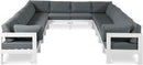 Nizuc - Outdoor Patio 12 Piece Modular Sectional With White Frame
