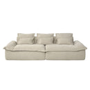 Jesse - Oversized Sofa With 6 Pillows - Beige Linen