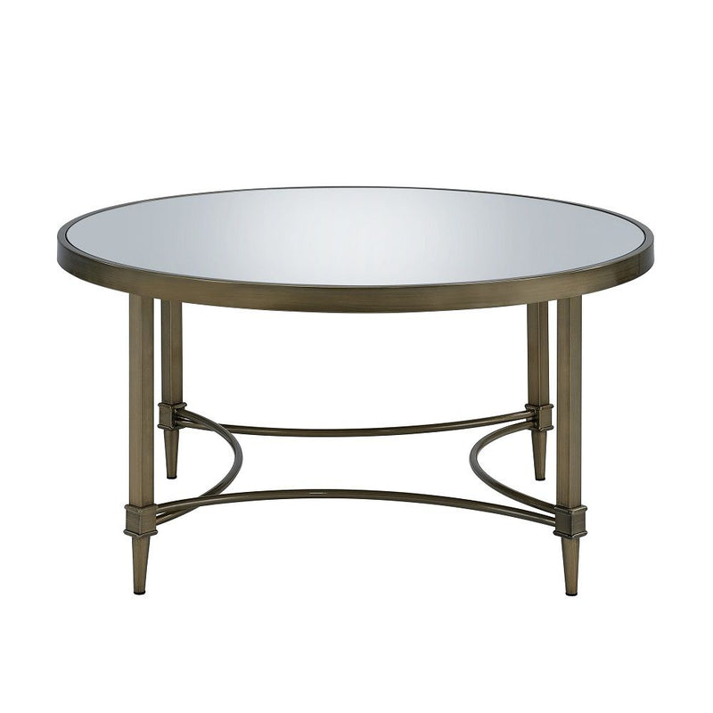 Aditya - Coffee Table - Mirrored & Antique Brass